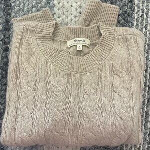 Madewell cashmere cream Cable Knit Sweater